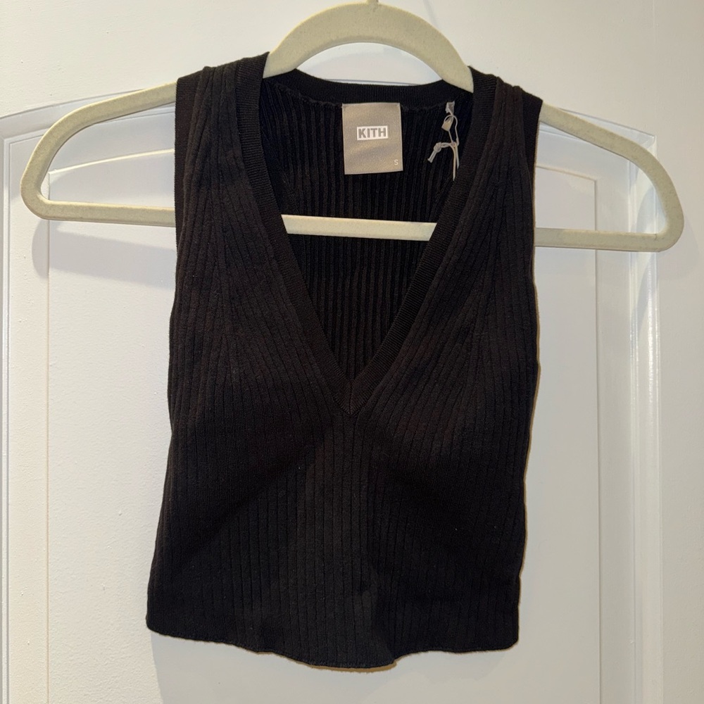 Kith Black Rib Knit Yvette Tank NWT